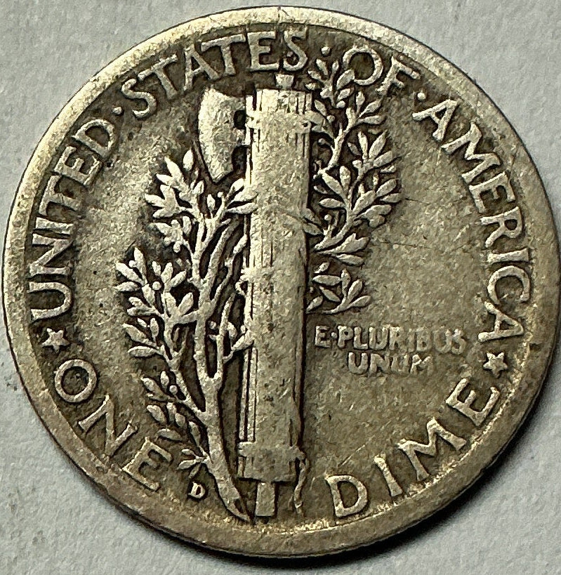 1928-D Mercury Dime, Fine Circulated Coin, Store #DE0970