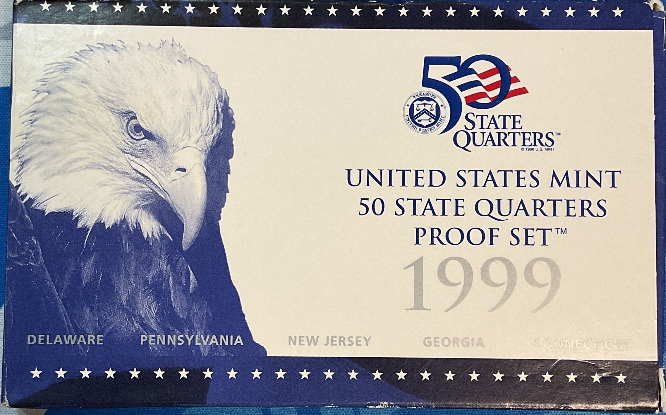 1999 U.S. Mint 50 State Quarters Proof Set, in Original Government Packaging.