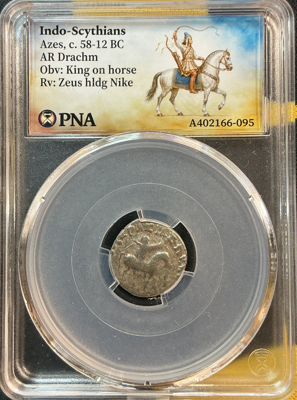 Ancient Coinage, Indo-Scythians, Azes, c. 58-12 BC, AR Drachm, Store #AT0009