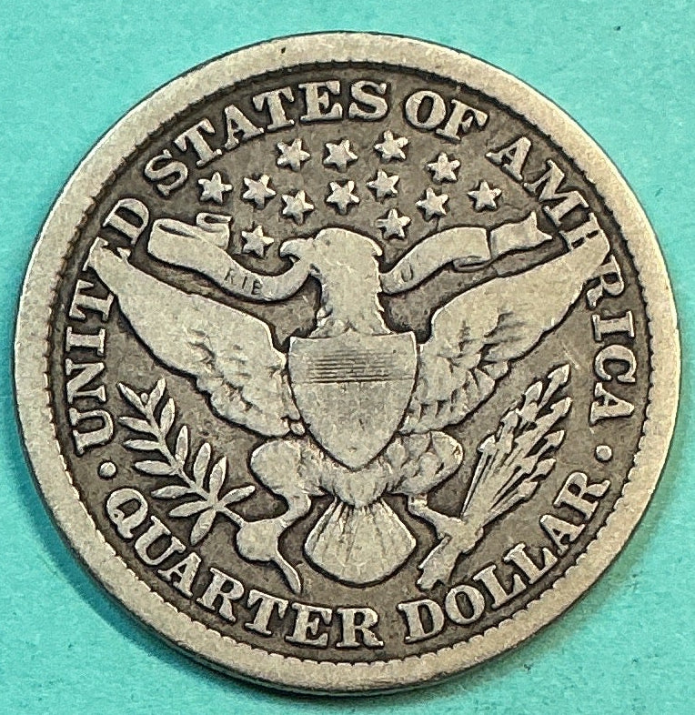 1896 Barber Quarter., Good Circulated Details., Store#QR1198