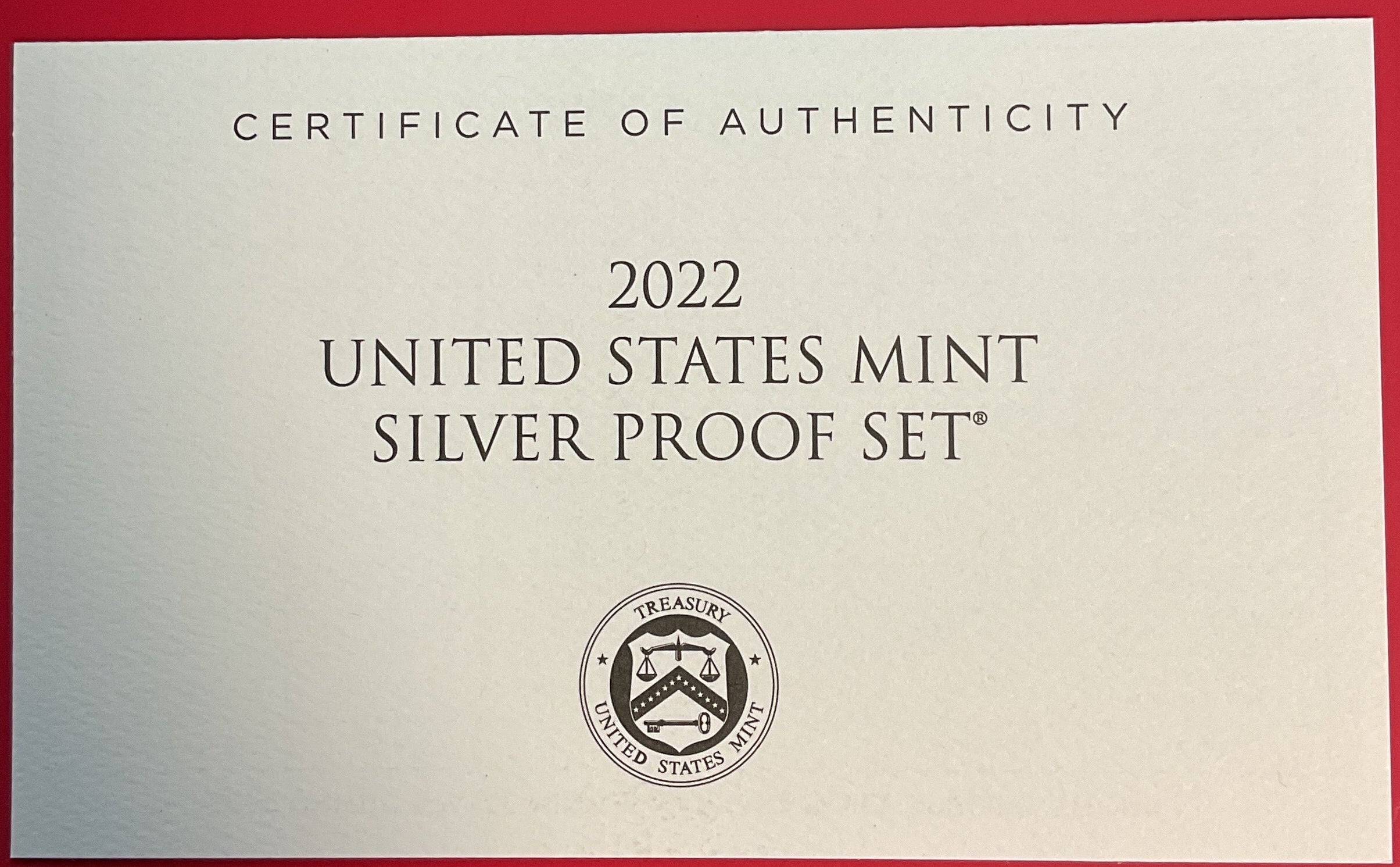 2022 United States Mint Silver Proof Set w/C.O.A.