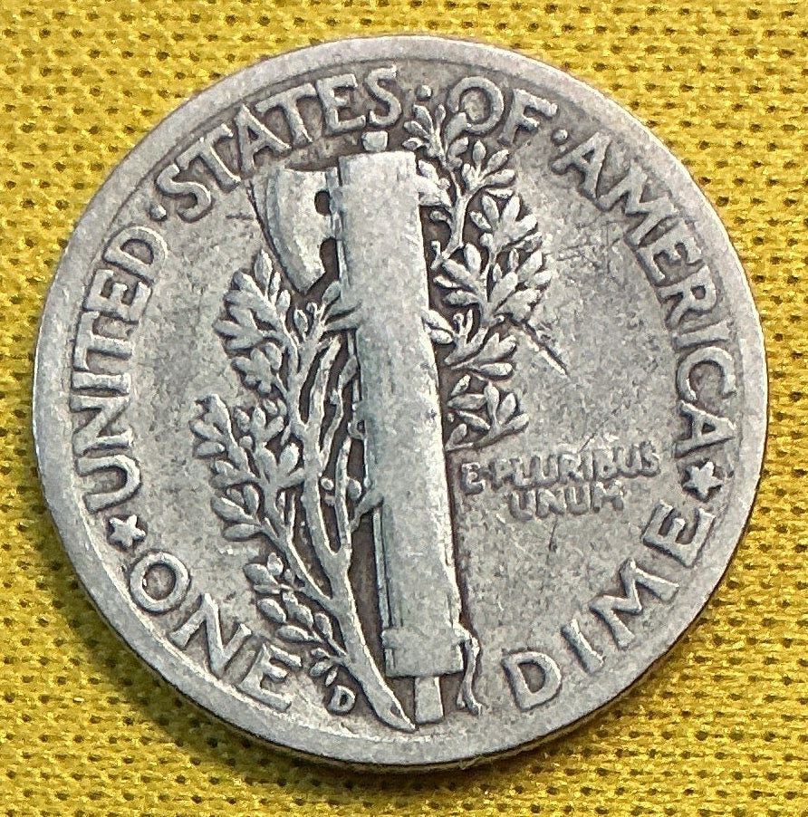 1937-D Mercury Dime, Good Circulated Coin, Store #DE0650