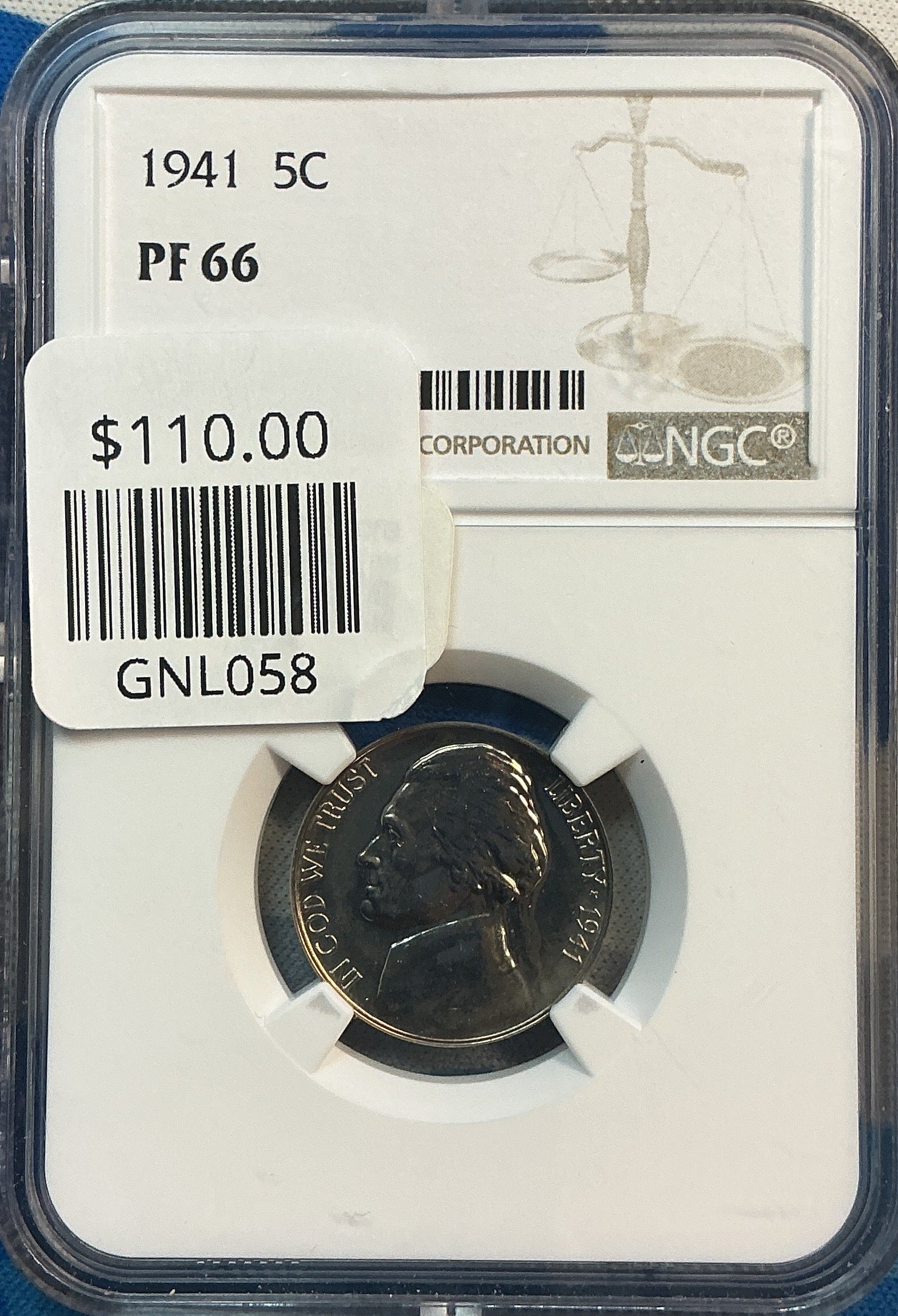 1941 Jefferson Nickel, NGC PF-66, Store #GNL058