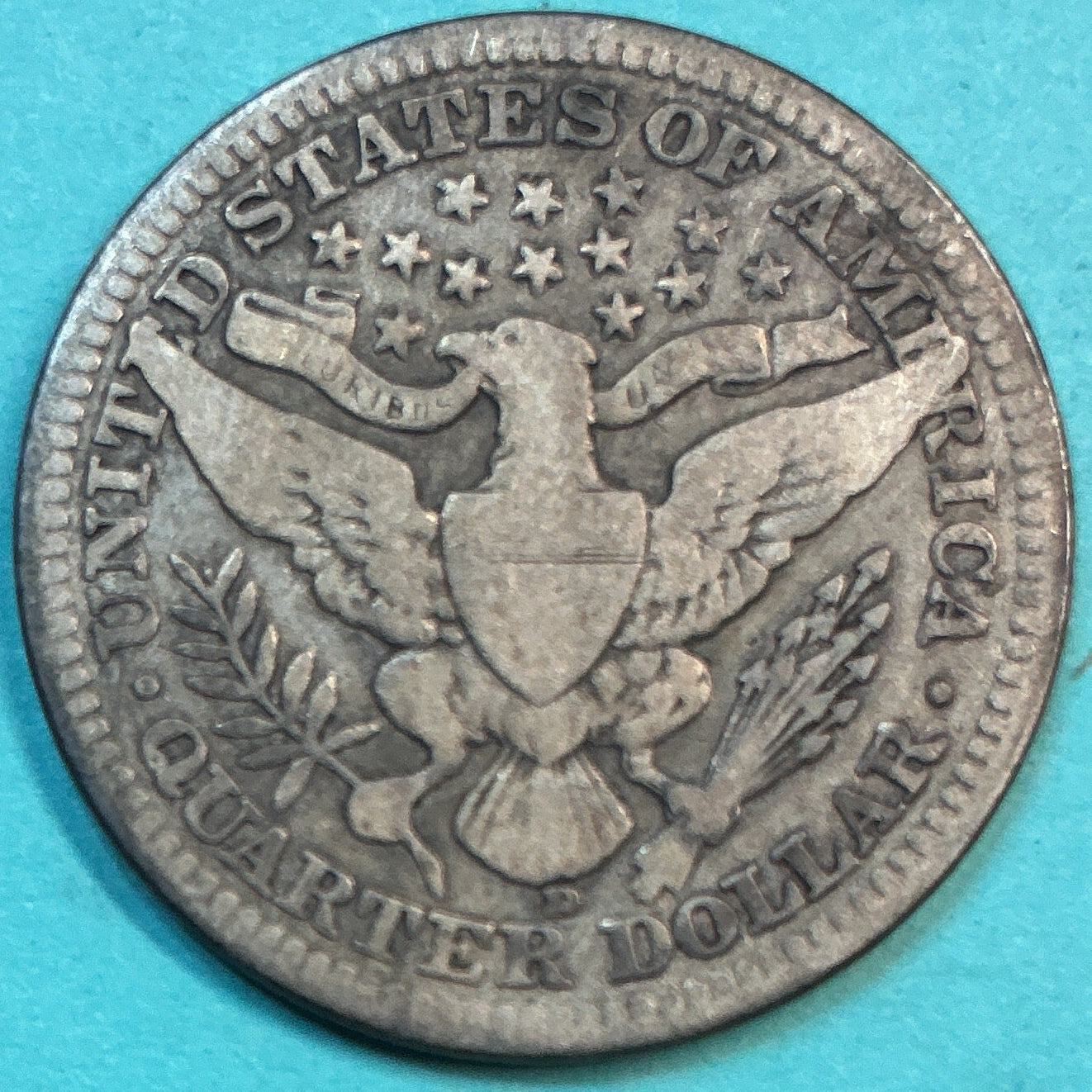 1916-D Barber Quarter., Good Circulated Details., Store#QR1322
