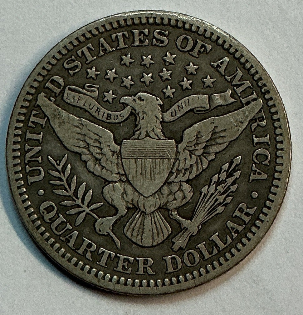 1909 Barber Quarter, Fine Circulated Coin, Store #QR0518