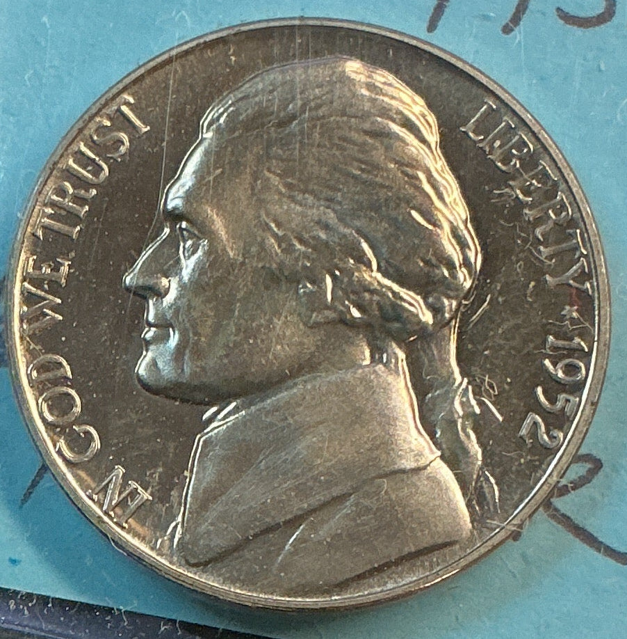 1952 Jefferson Nickel, Mint State Proof Uncirculated coin, Store #NL1178