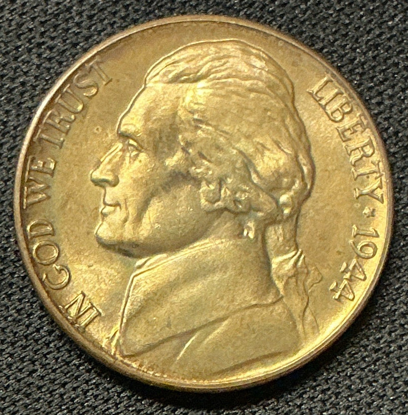 1944-D Jefferson Silver War Nickel. Mint State Uncirculated Coin. Store #NL1403