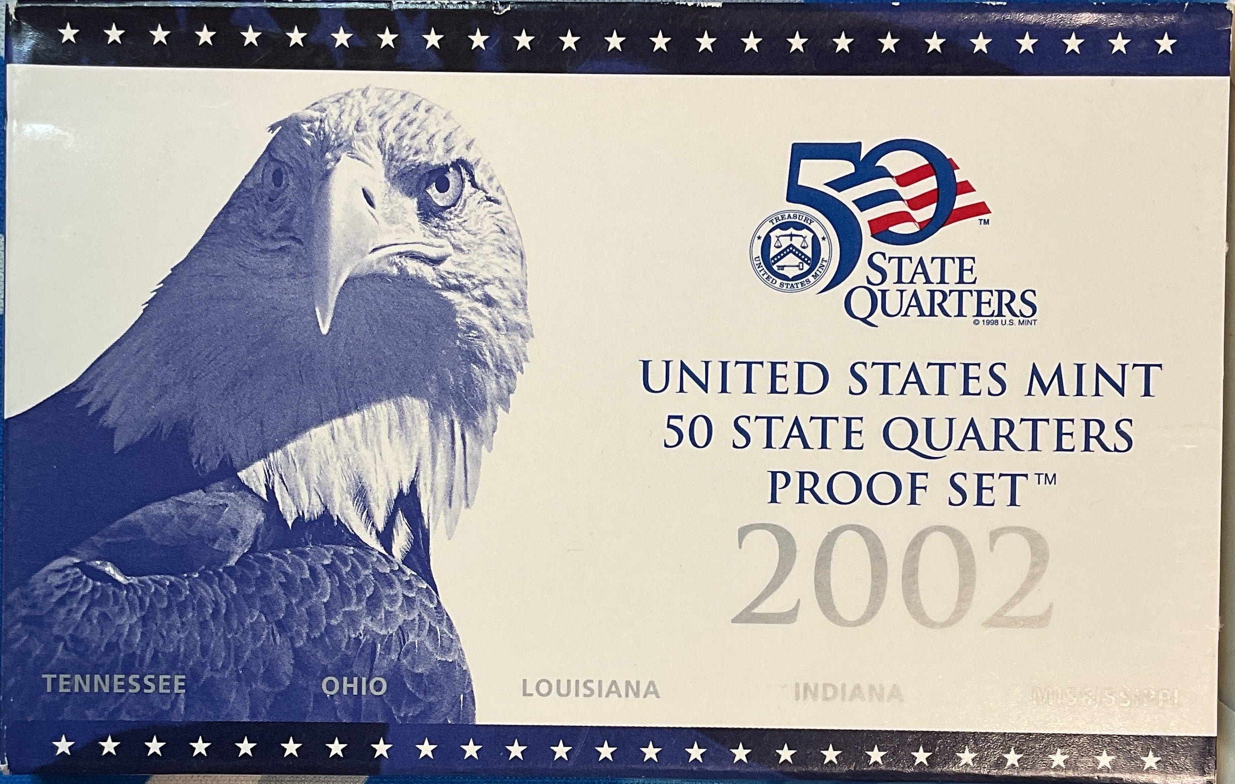 2002 U.S. Mint 50 State Quarters Proof Set, in Original Government Packaging.