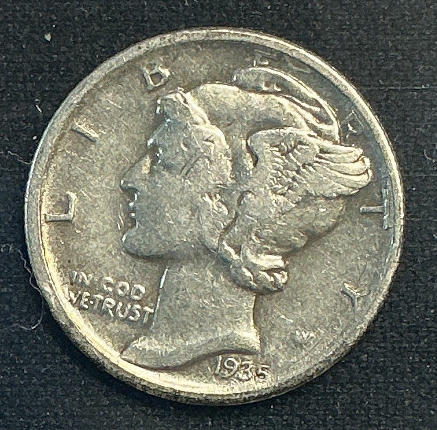 1935-D Mercury Dime, Fine Circulated Coin, Store #DE0630