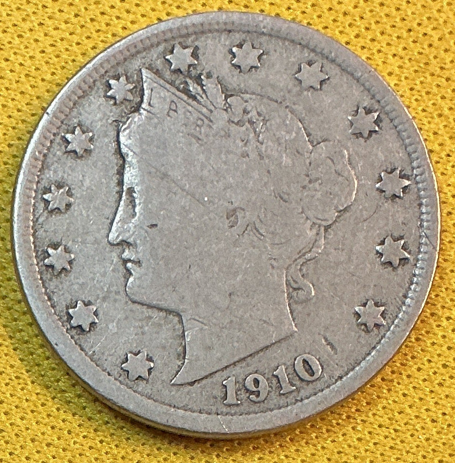 1910 Liberty Nickel, Very Good Circulated Coin, Store #NL909