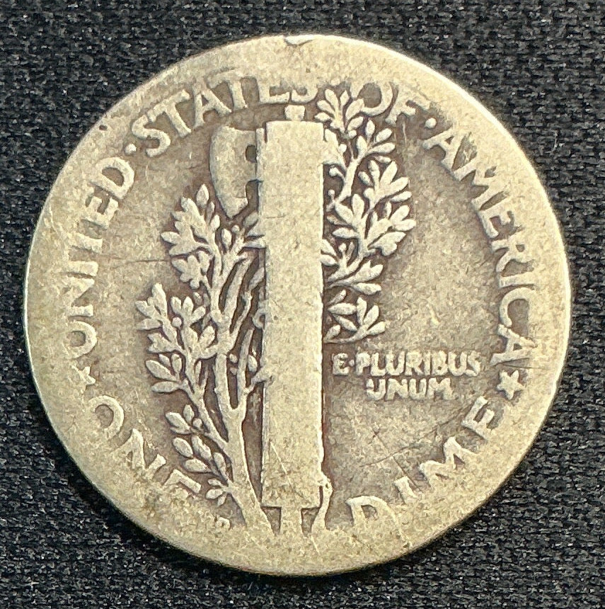 1921-D Mercury Dime, KEY DATE, Good Circulated Coin, Store #DE0529