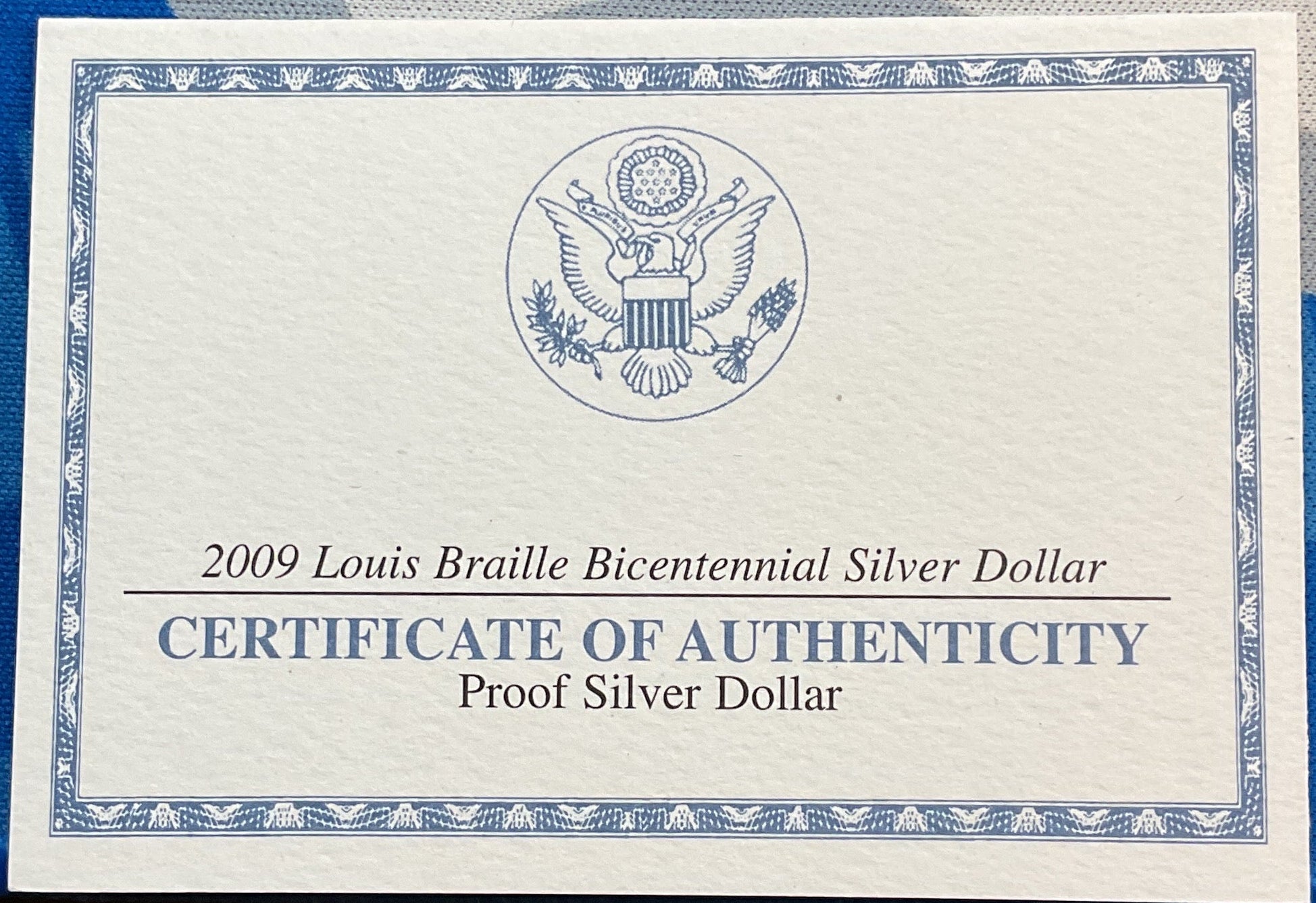 2009 Louis Braille Bicentennial Silver Dollar, U.S. Mint, Proof, #PT030