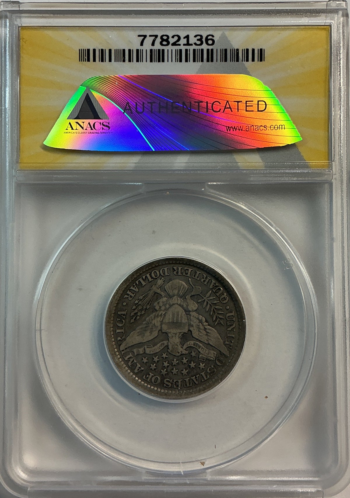 1893 Barber Quarter, ANACS Very Good 10. Store #QR1482