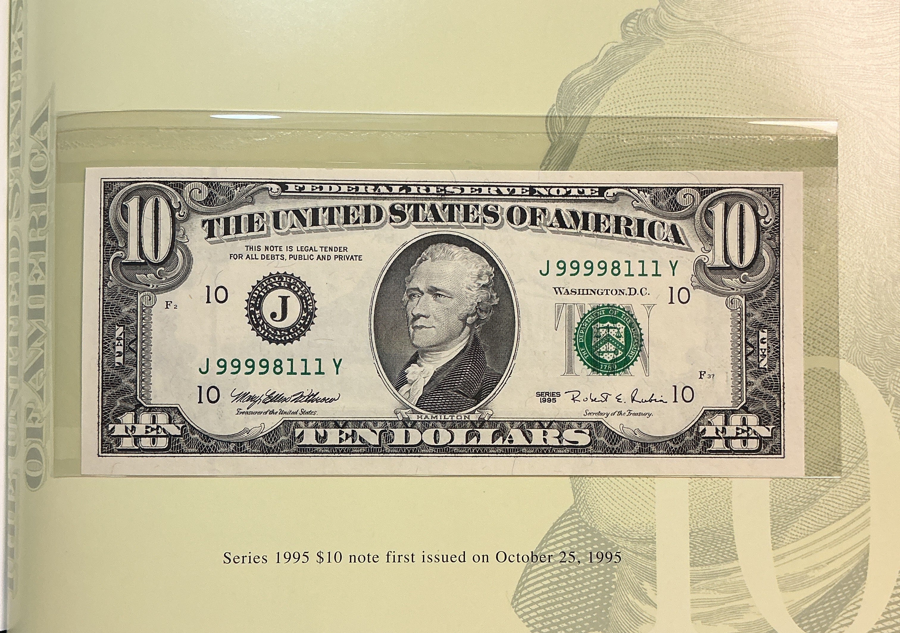 1995, 1999 Premium Federal Reserve Set Series 1995 & 1999, BEP, #FRN011