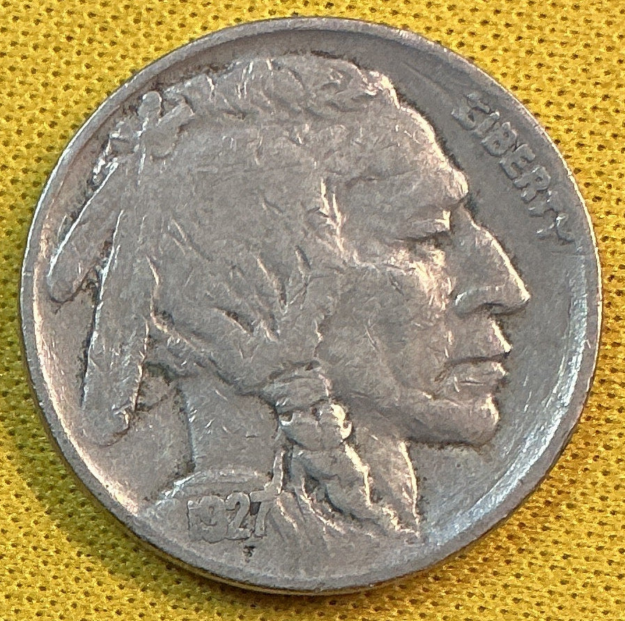 1927 Buffalo Nickel, Very Good+ Circulated Coin, Store #NL1066