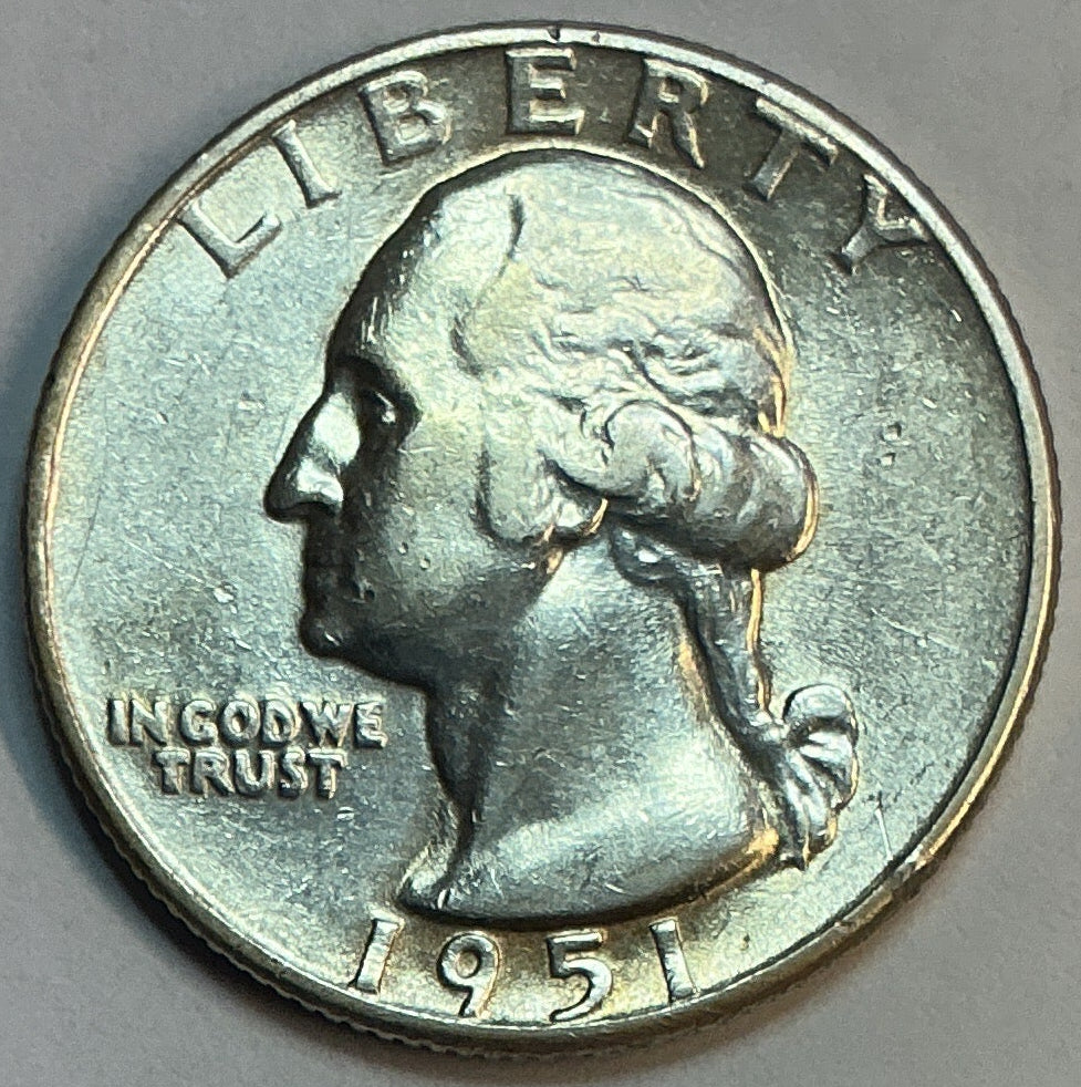 1951-D Washington Silver Quarter, Brillant Uncirculated Coin, Store #QR1749