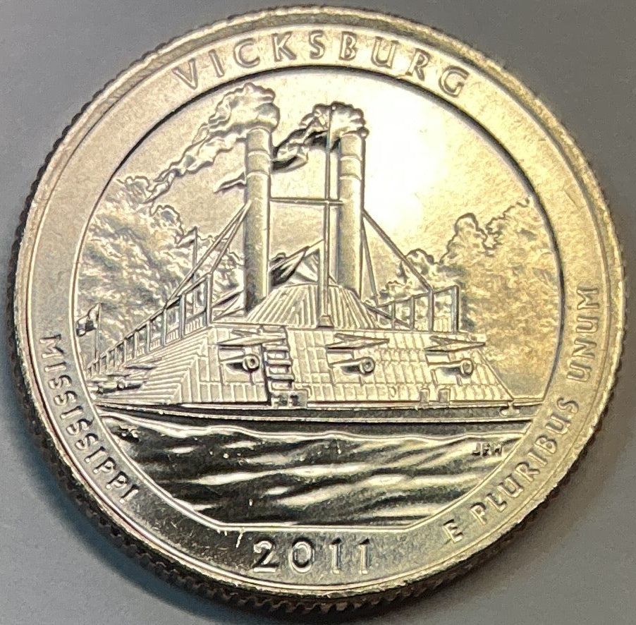 2011-D Brillant Uncirculated, Vicksburg National Park, Mississippi, Washington Quarter
