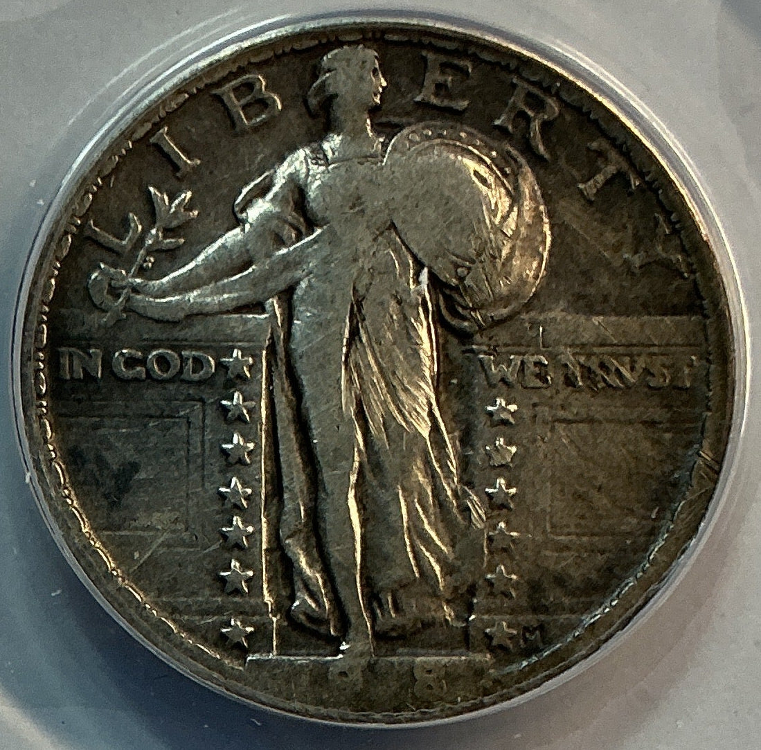 1918 Standing Liberty Quarter, *Damaged, Scratched, Cleaned* ANACS F-15, Store #QR1606
