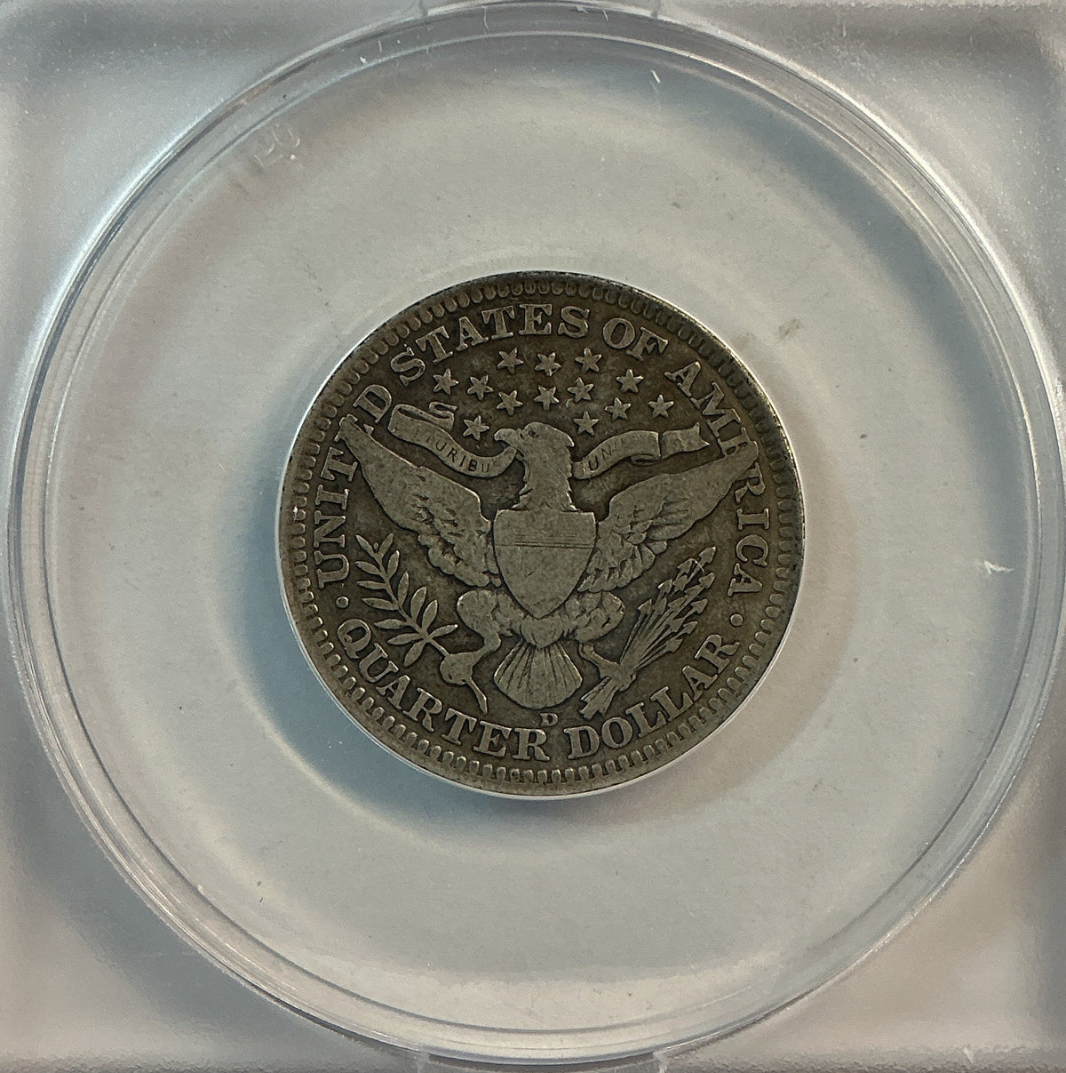 1916-D Barber Quarter, ANACS Very Good 8. Store #QR1481