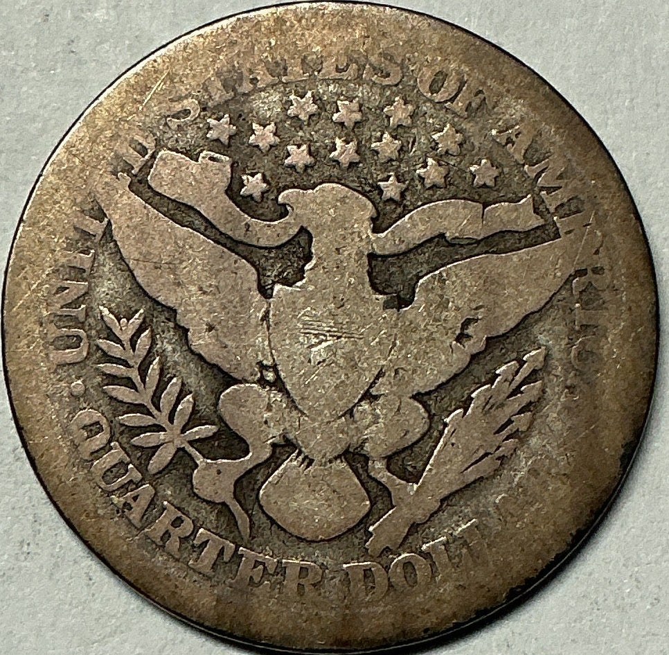 1893 Barber Quarter, Good Circulated Coin, Store #QR1960