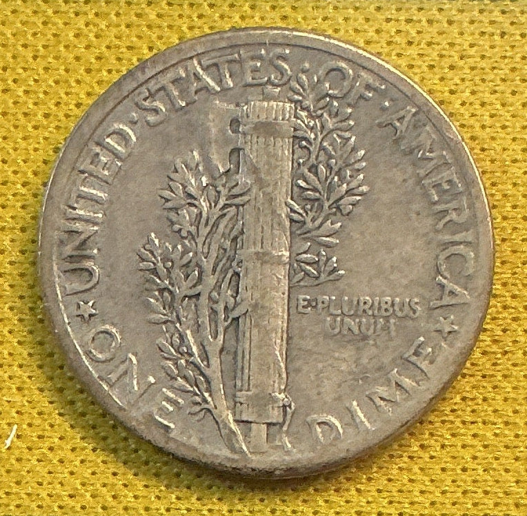 1937 Mercury Dime, Fine Circulated Coin, Beautiful Toning! Store #DE0646