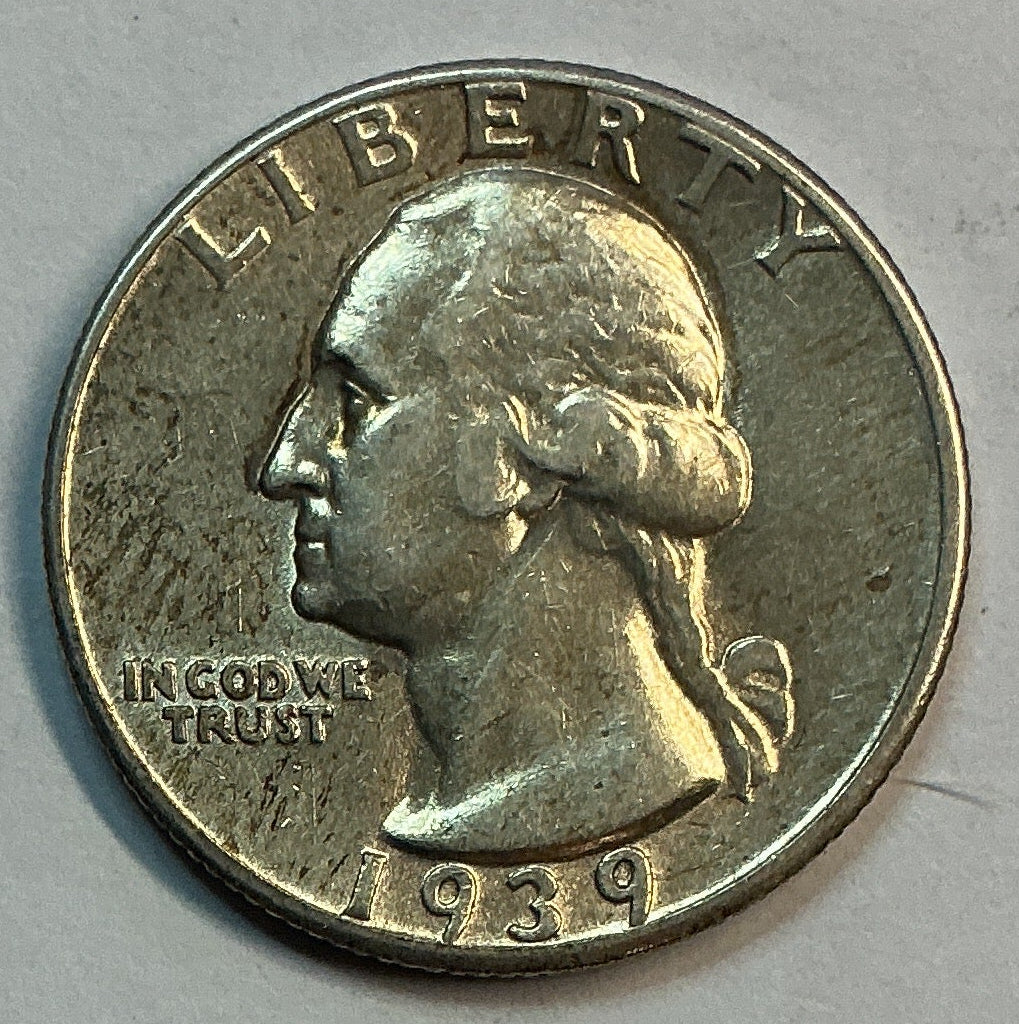 1939 Washington Silver Quarter, Affordable Collectible Coins. Large Store Sale #QR1936