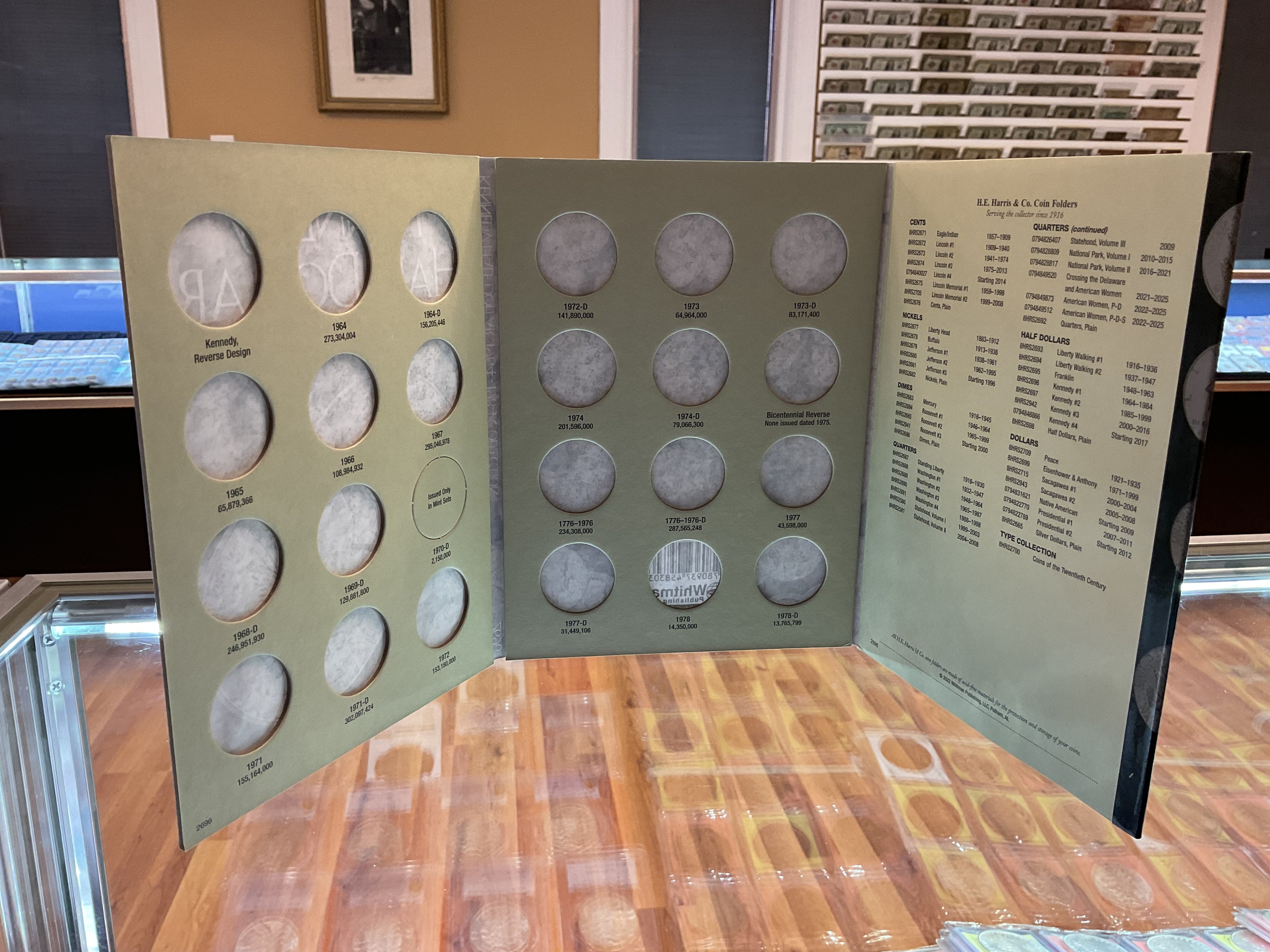 Kennedy Half Dollar, Harris Coin Folder, Collections 1964-1984