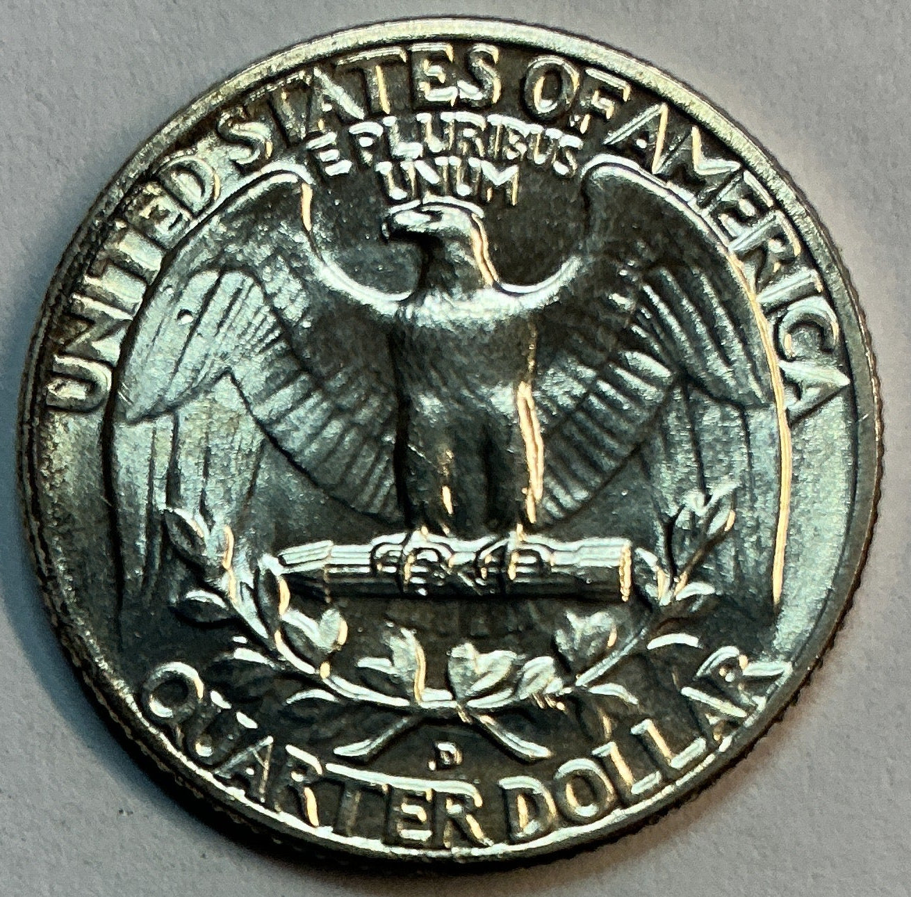 1955-D Silver Washington Quarter., Mint State Uncirculated Coin., Store #QR1768