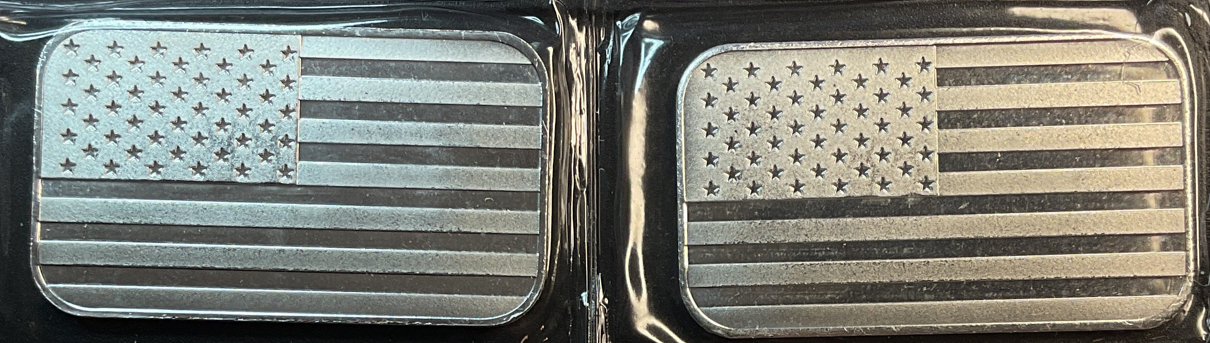 .999 silver, 1 Troy Ounce, American Flag Silver Bar Bullion, Store #SR015
