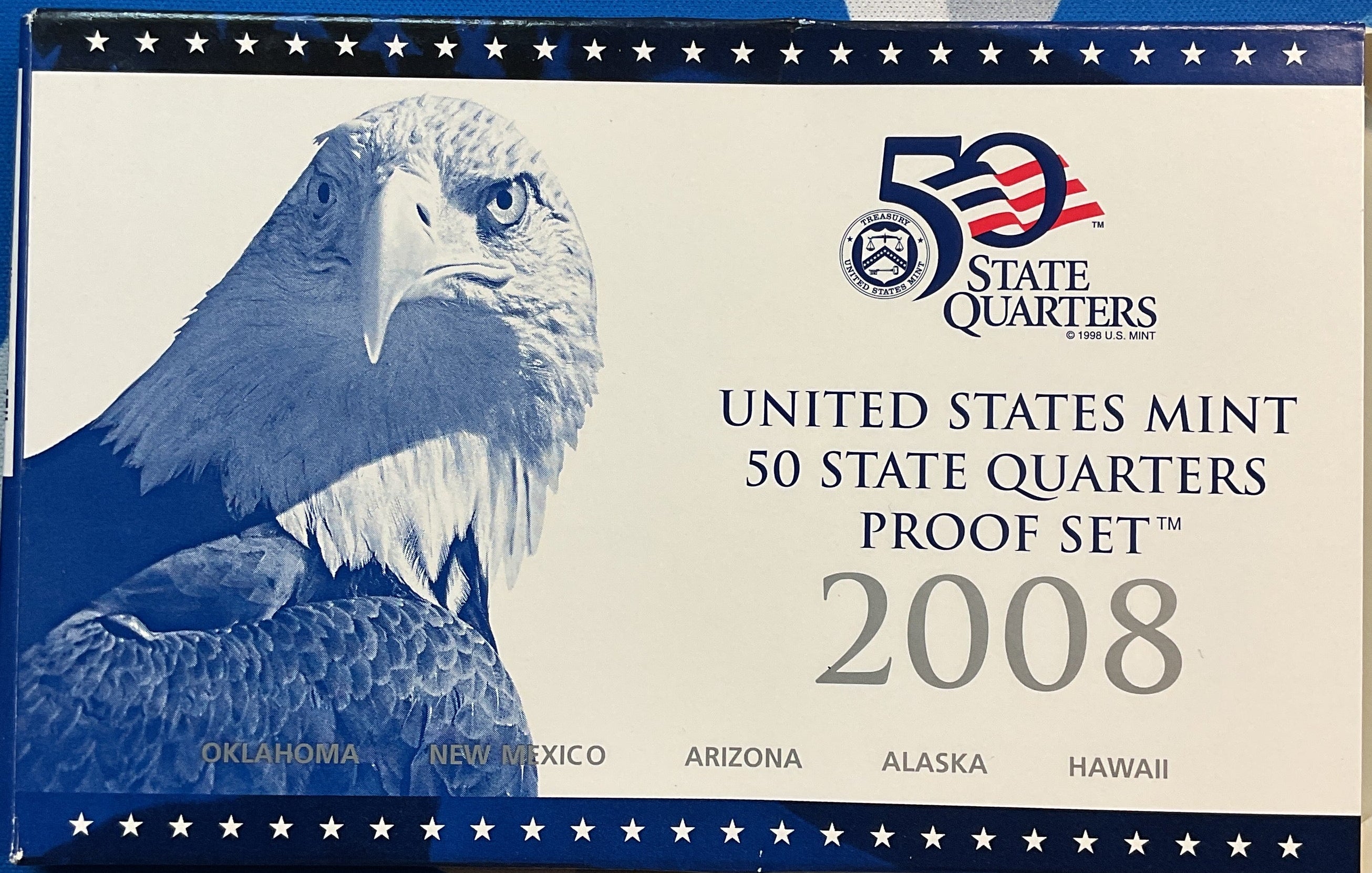 2008 U.S. Mint 50 State Quarters Proof Set, in Original Government Packaging.