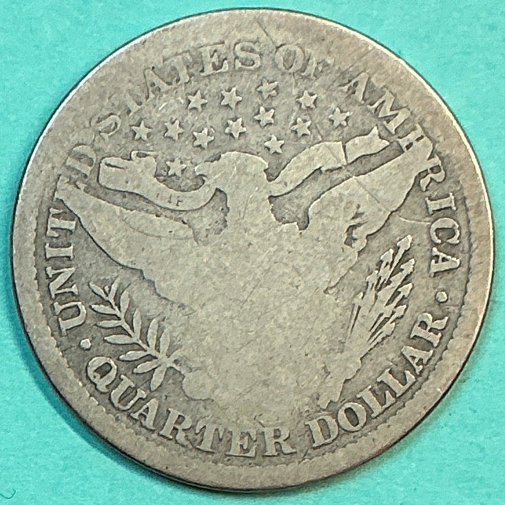 1893 Barber Quarter., Very Good Circulated Details., Store#QR1189