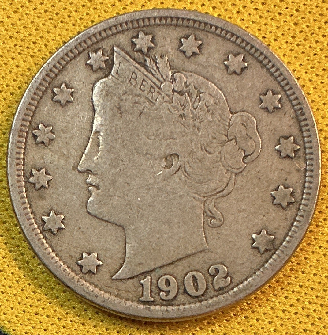 1902 Liberty Nickel, Very Good Circulated Coin, Store #NL884