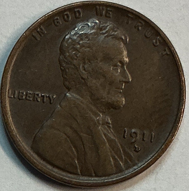 1911-D Lincoln Wheat Cent, About Uncirculated Coin, Store #CT1250