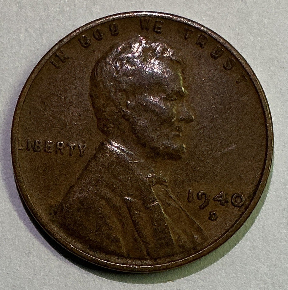 1940-D Lincoln Cent, About Uncirculated Coin, Store #CT1277