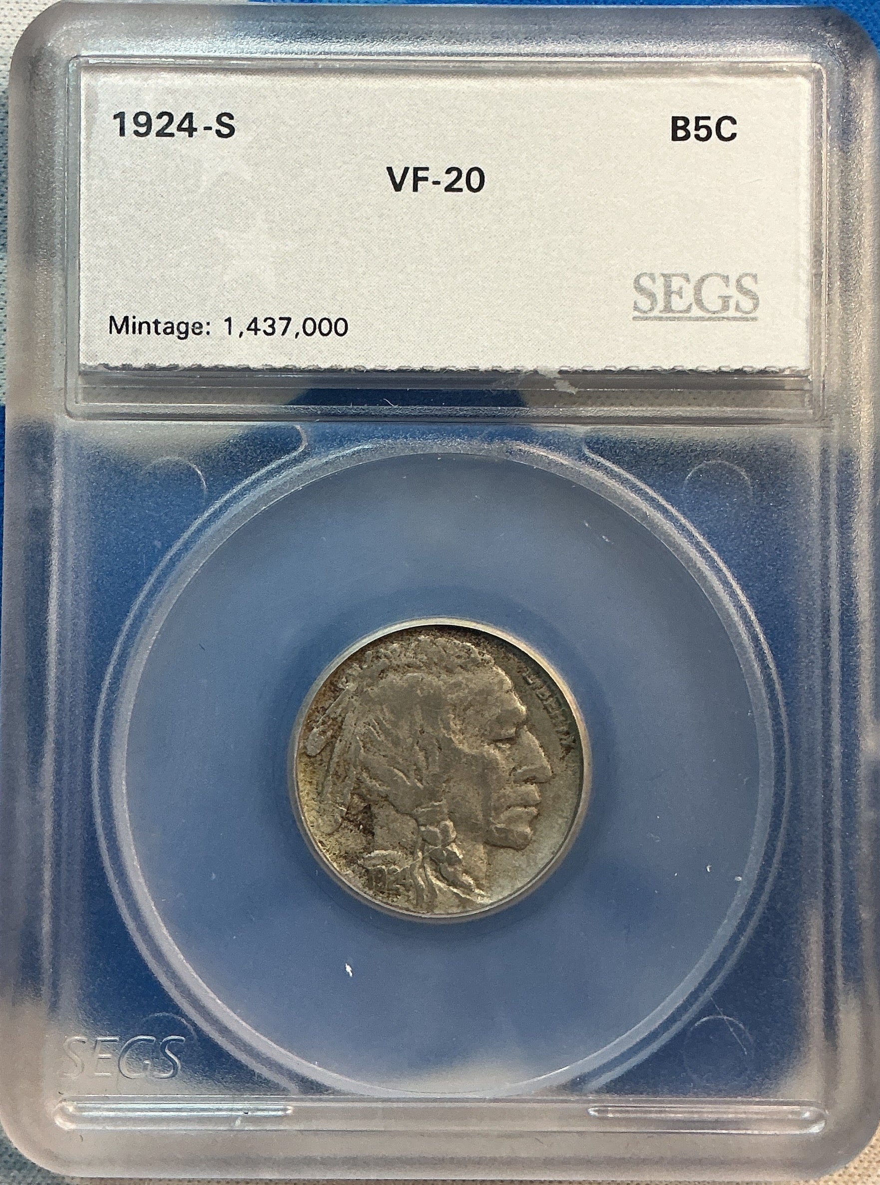 1924-S Buffalo Nickel, Very Fine 20 Coin, Store #GNL038