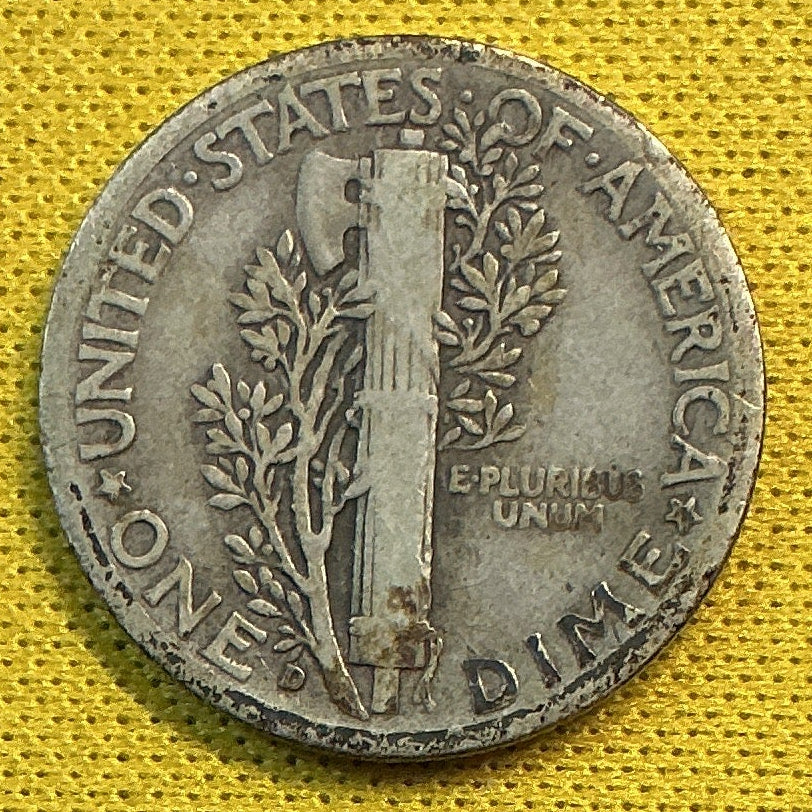 1937-D Mercury Dime, Good Circulated Coin, Store #DE0649