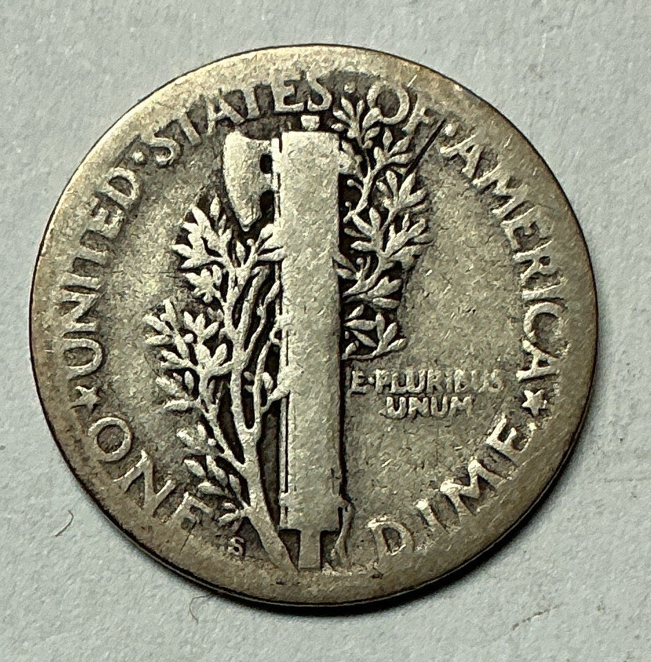 1924-S Mercury Dime, Very Good Circulated Coin, Store #DE0964
