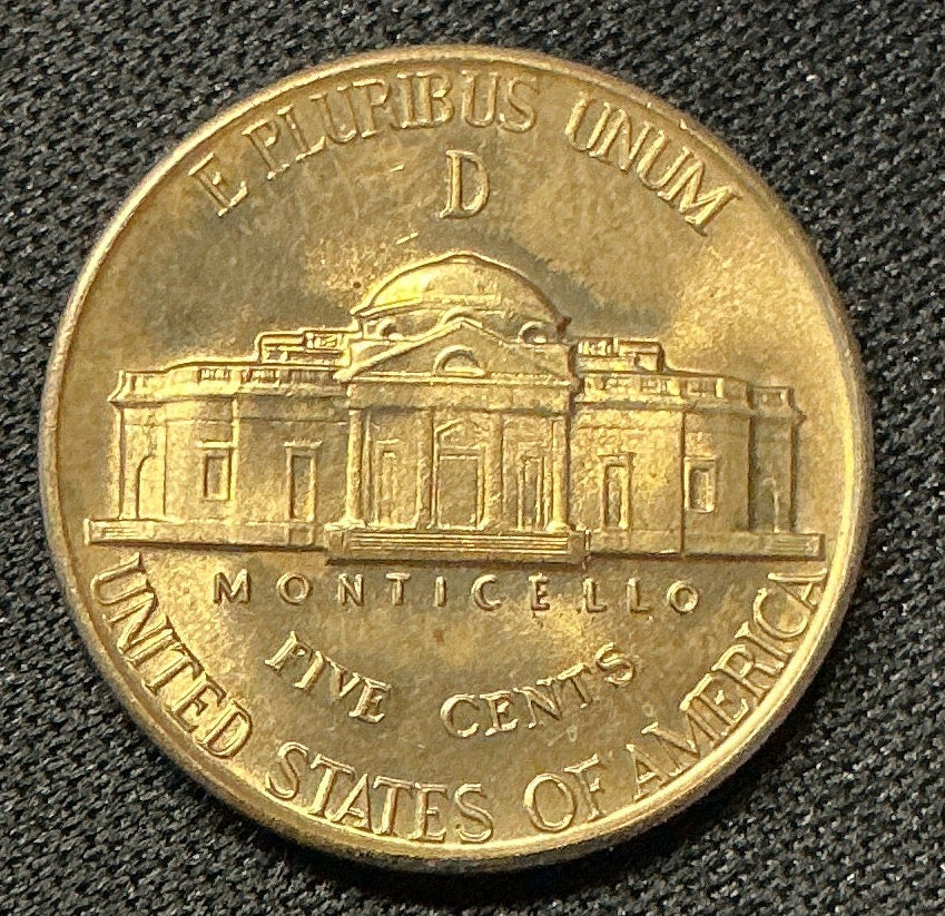 1944-D Jefferson Silver War Nickel. Mint State Uncirculated Coin. Store #NL1403
