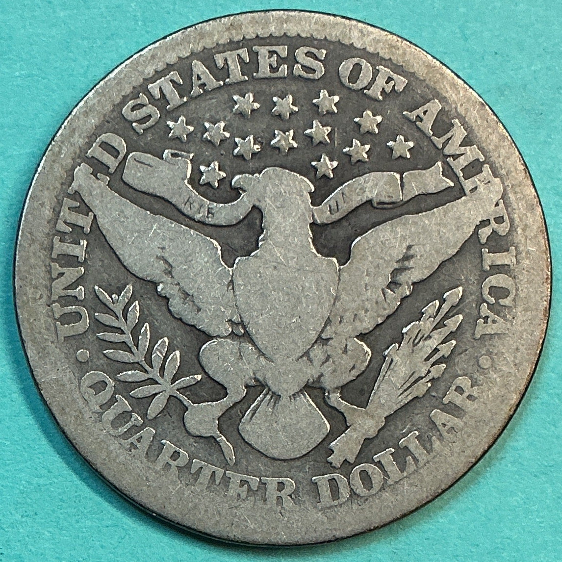 1913 Barber Quarter., Good Circulated Details., Store#QR1310