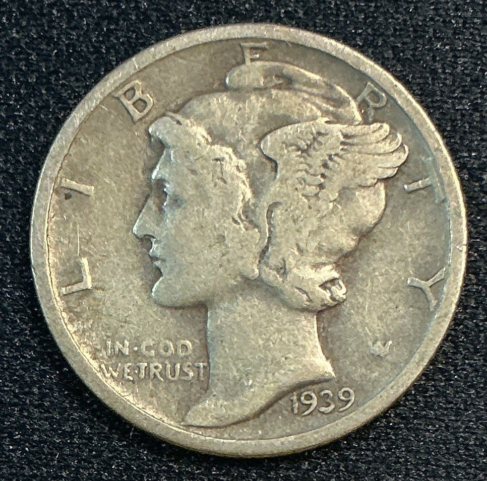 1939-D Mercury Dime, Fine Circulated Coin, Store #DE0666