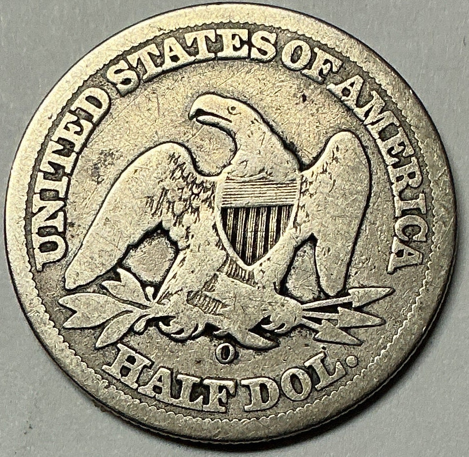1857-O Seated Liberty Half Dollar, Fair Circulated Coin, Store #HR1956