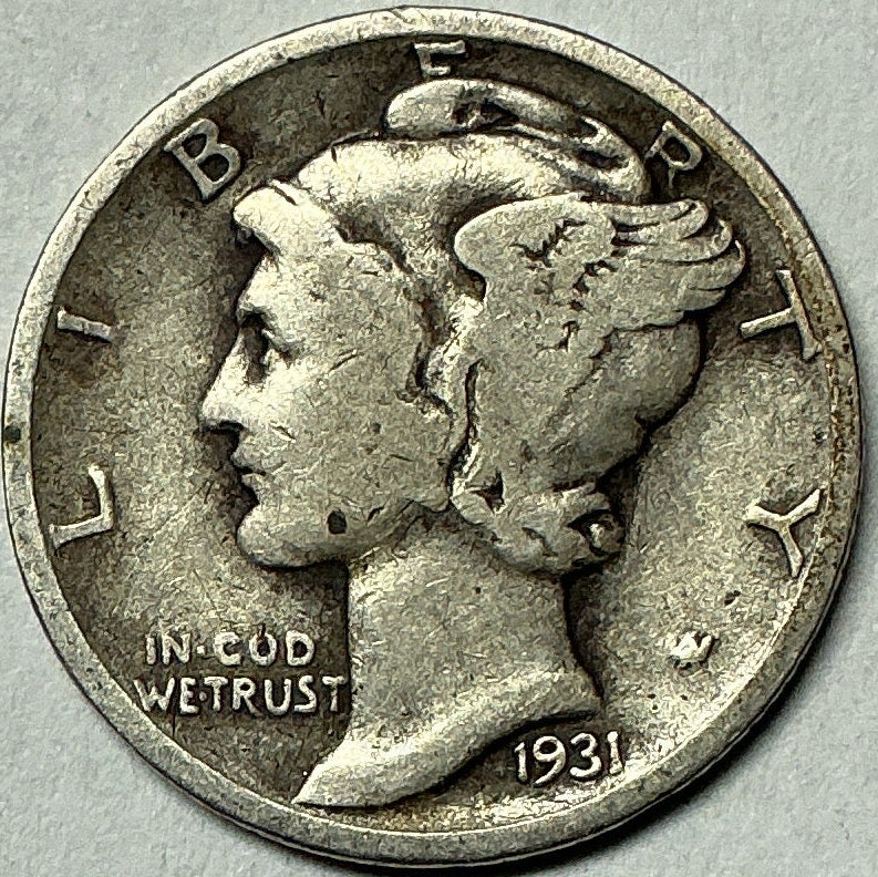 1931 Mercury Dime, Fine Circulated Coin, Store #DE0979
