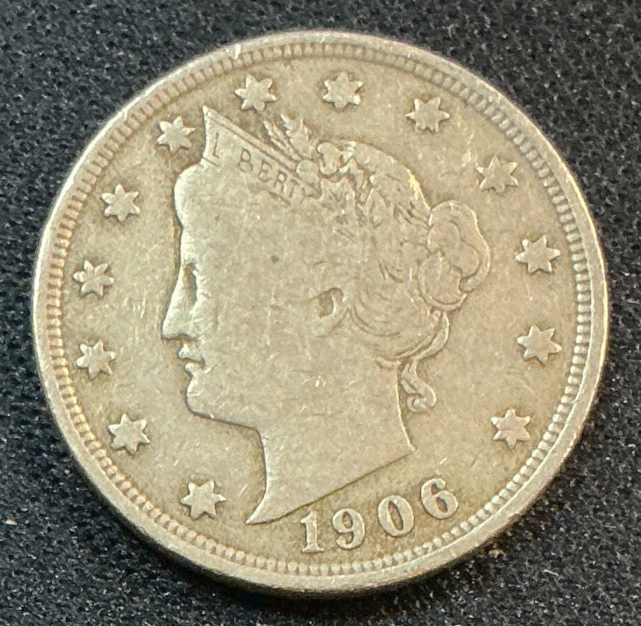 1906 Liberty Nickel, Very Good Circulated Coin, Store #NL897