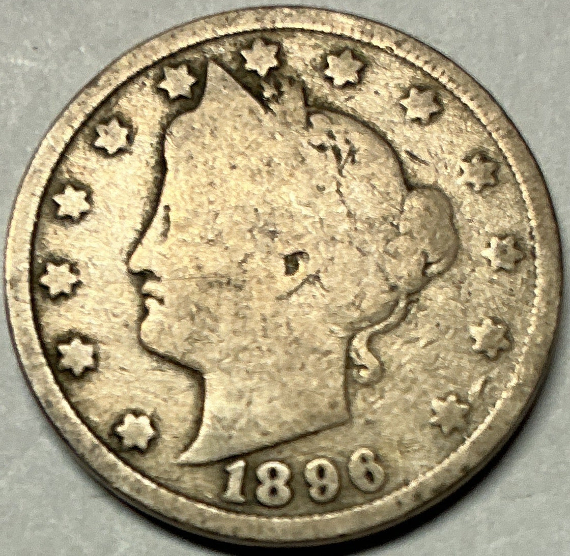 1896 Liberty Nickel, Good+ Circulated Coin, Store #NL1385