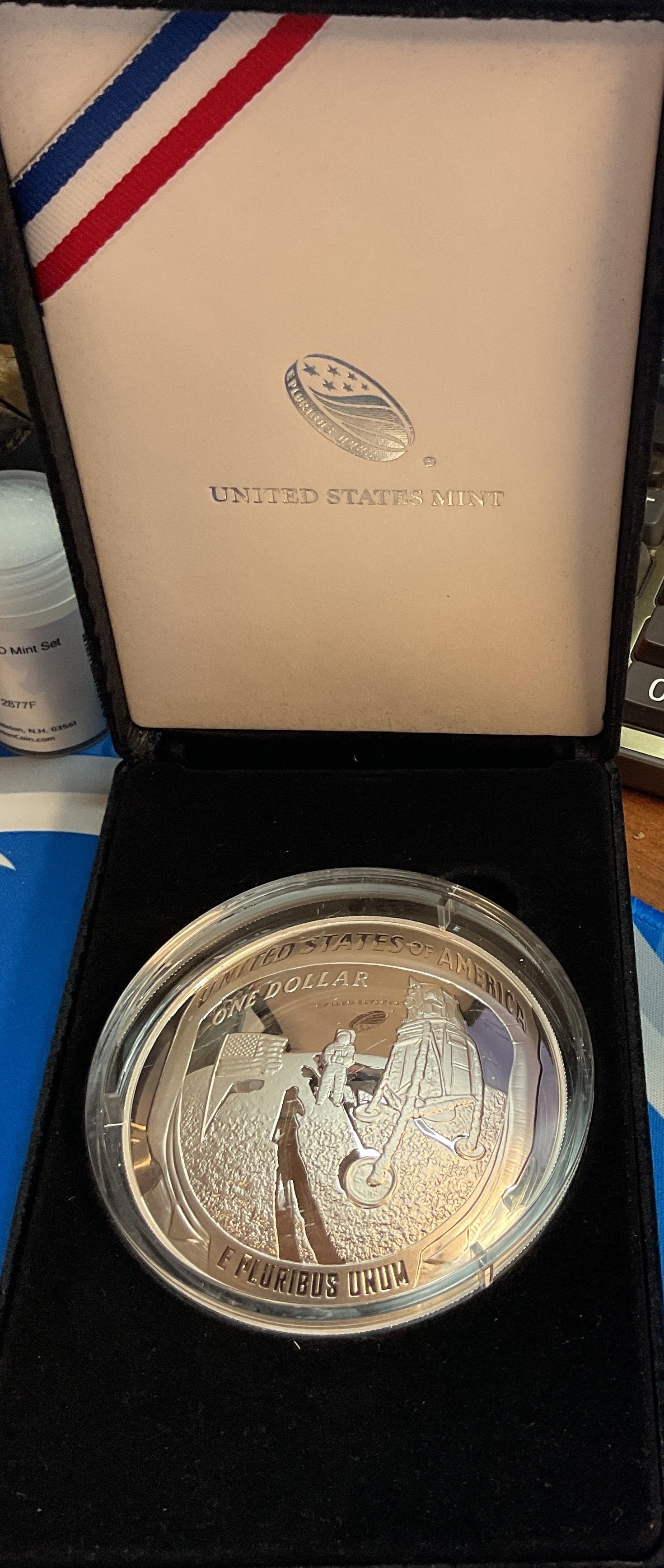 2019 Apollo 11 50th Anniversary 5 Troy Ounce Proof Silver Coin, U.S. Mint, #SR061