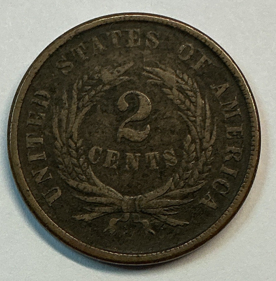 1864 Two-Cent Piece, Very Good Circulated Coin, Store #2C0003