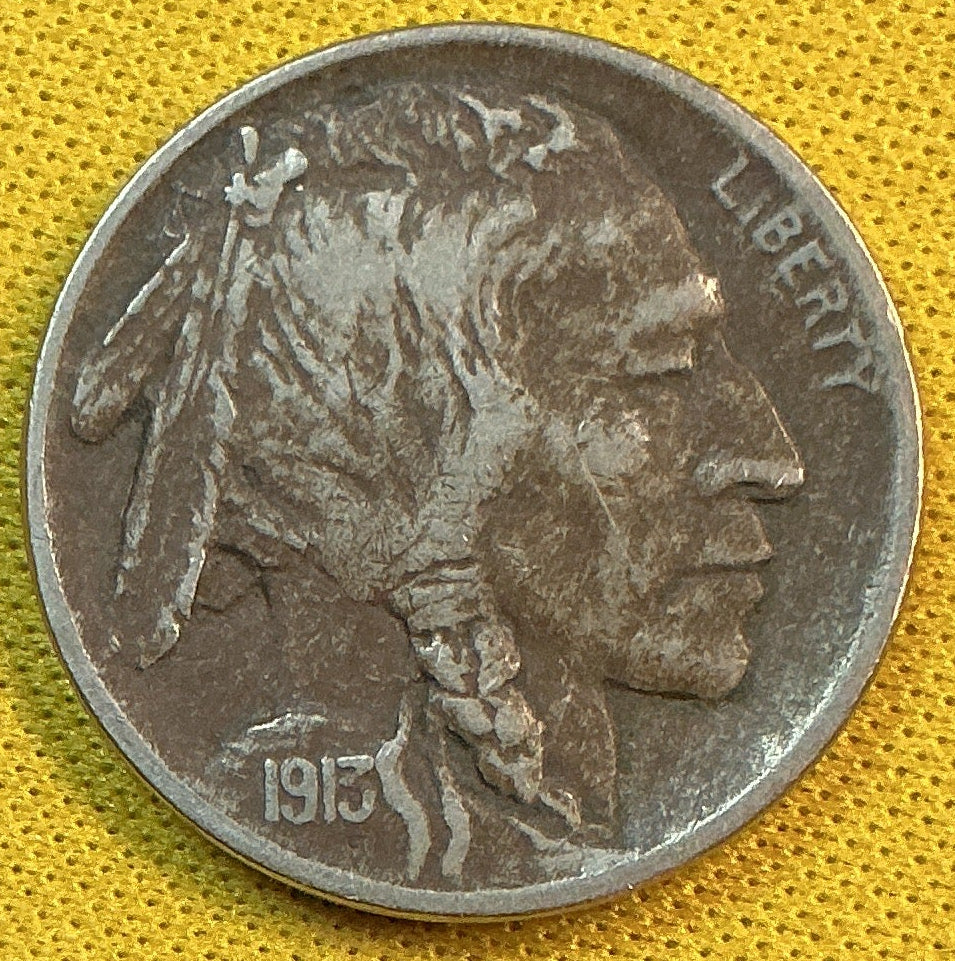 1913 Buffalo Nickel, Type 2, Very Fine+ Circulated Coin, Store #NL938