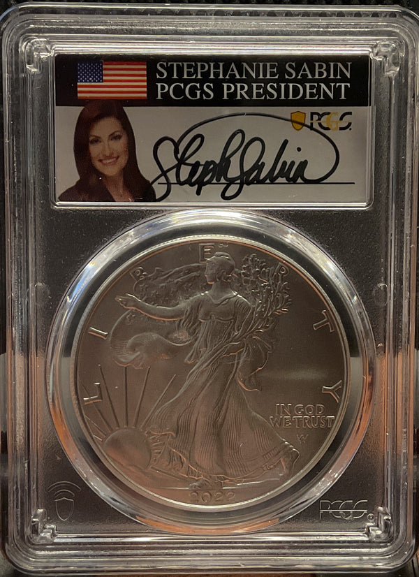 .999 Silver, 1 Troy Ounce, 2022 (W) American Silver Eagle, PCGS MS-70, Store #AE0272
