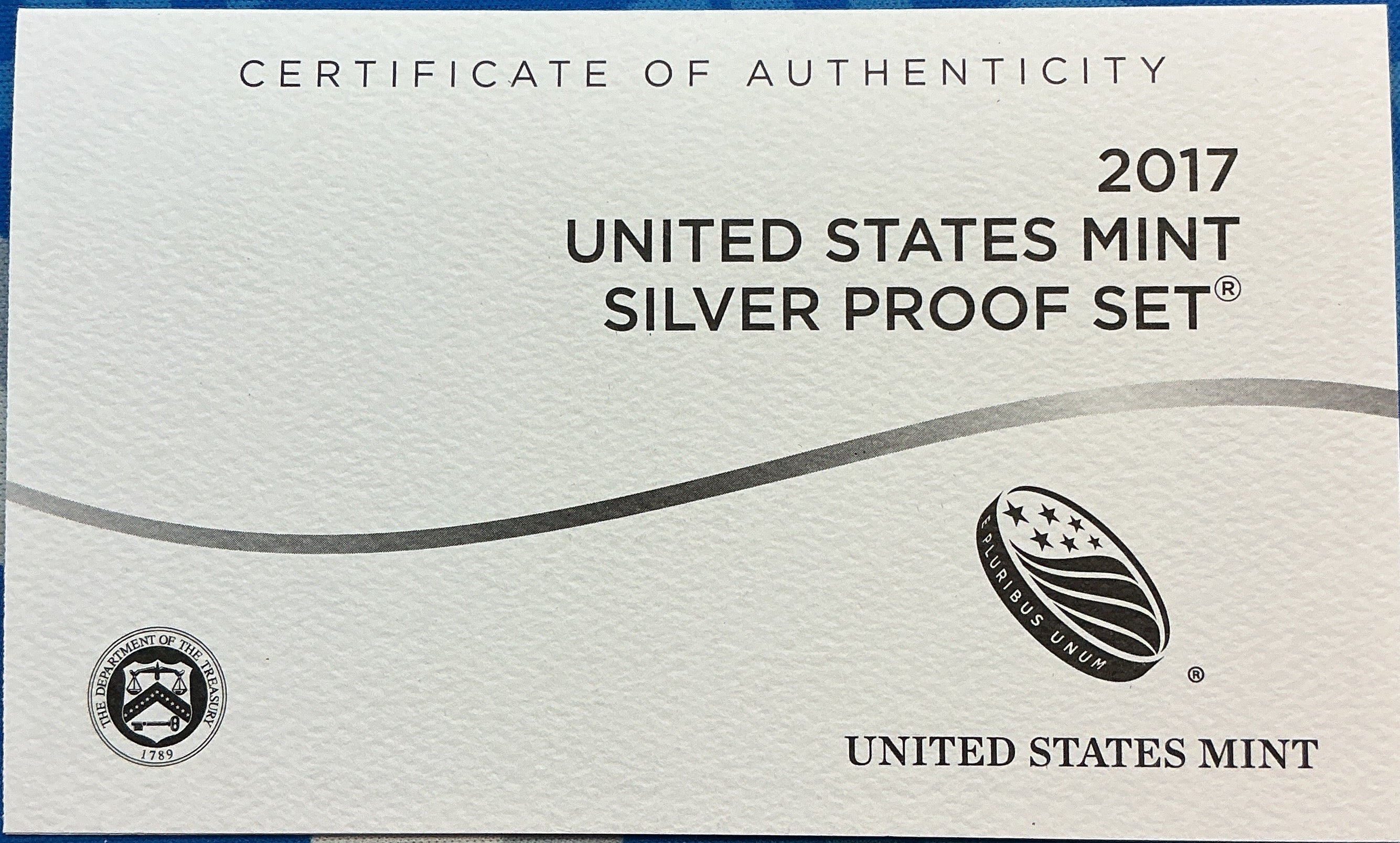 2017 United States Mint Silver Proof Set w/C.O.A.