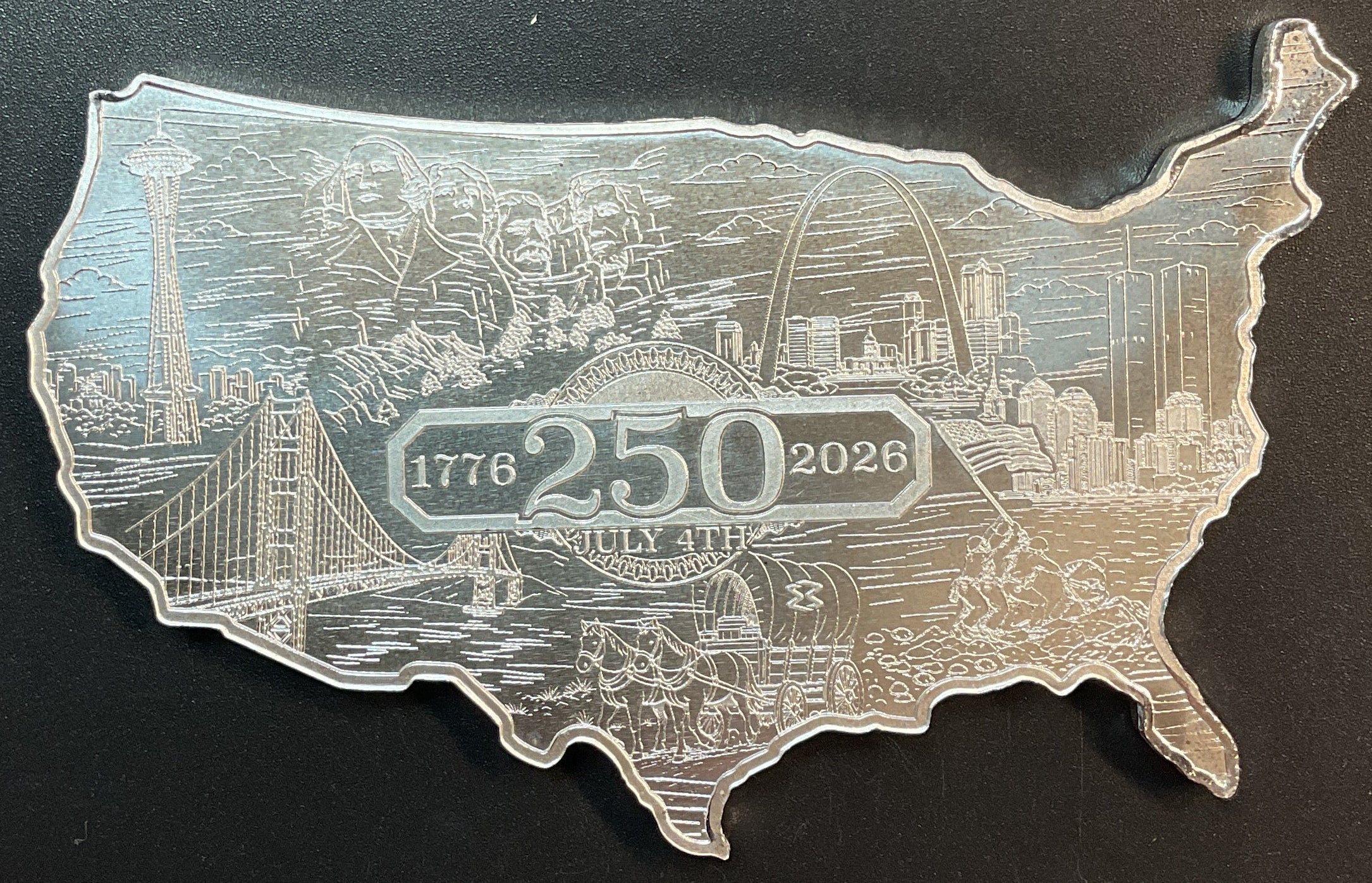 250th Anniversary U.S.A., .999 silver, 5 Troy Ounce, Silver Bullion, Store #SR075